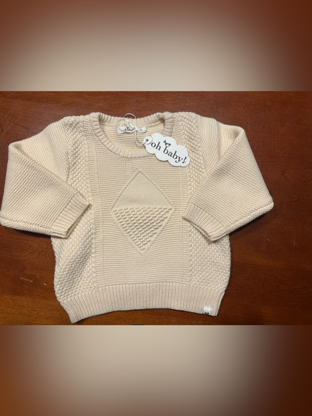 Oh Baby- Cream Knit Baby Sweater. 6/12 month. NWT